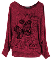 Pull imprimé papillon sweat-pull 