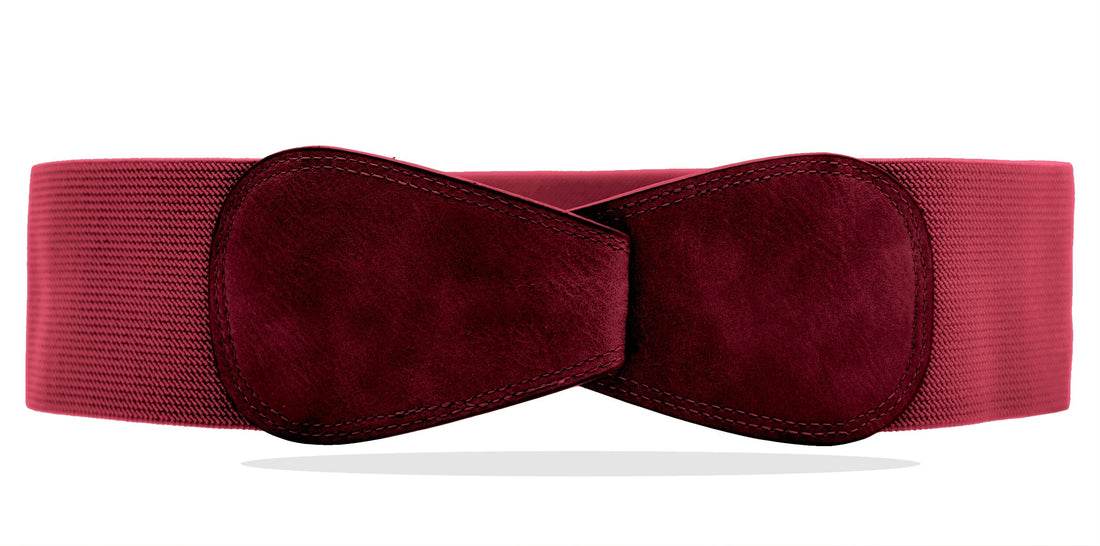 Ceinture OBI en cuire (Bordeaux) - Femme ceinture 