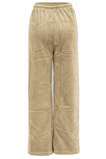 Pantalon Large en Velours Côtelé, Taille Haute Elastique pantalon 