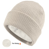 Bonnet Tricoté Fourrure Intérieur pour Femme Homme Bonnet 