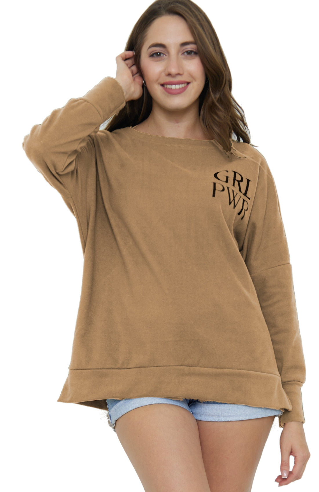 Sweat-Shirt polaire, Pull Manches Longues (Taille Unique Convient pour 38 au 46) sweat-pull