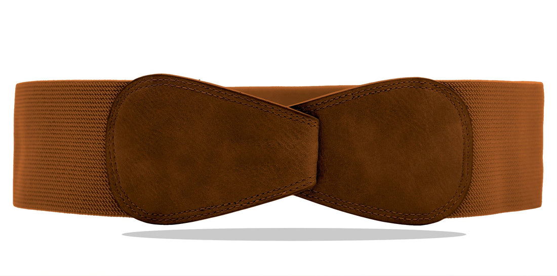 Ceinture OBI en cuire (Camel) - Femme ceinture 