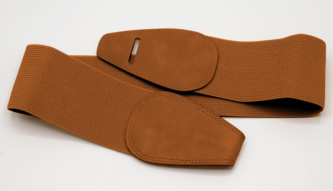 Ceinture OBI en cuire (Camel) - Femme ceinture 