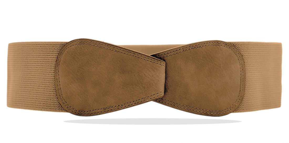 Ceinture OBI en cuire (Camel) - Femme ceinture 