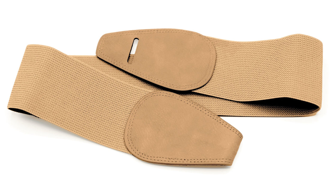 Ceinture OBI en cuire (Camel) - Femme ceinture 