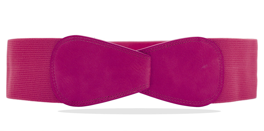 Ceinture OBI en cuire (Fushia clair) - Femme ceinture 