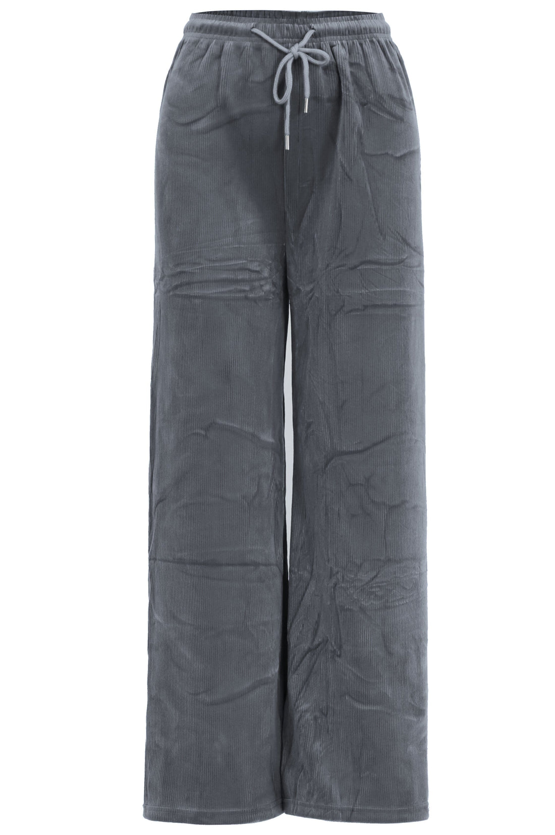 Pantalon Large en Velours Côtelé, Taille Haute Elastique pantalon 