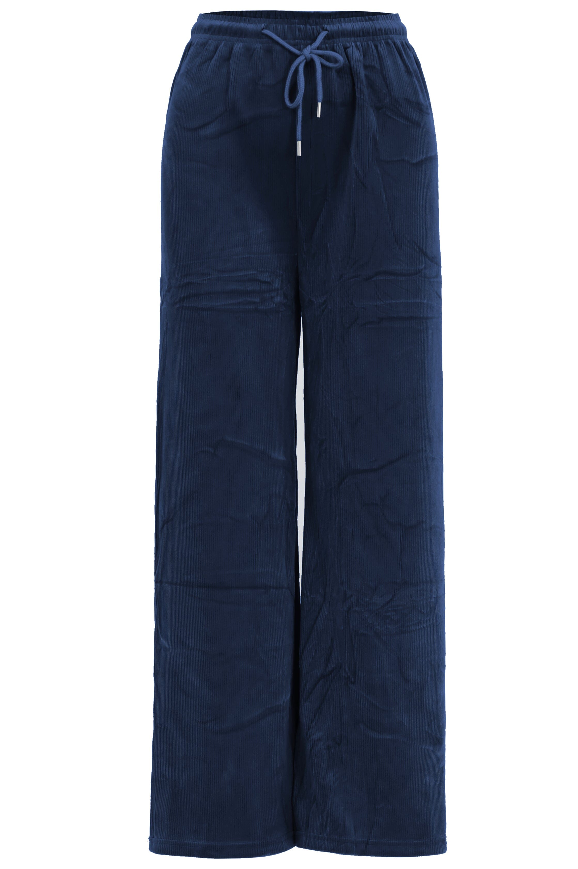 Pantalon Large en Velours Côtelé, Taille Haute Elastique pantalon 