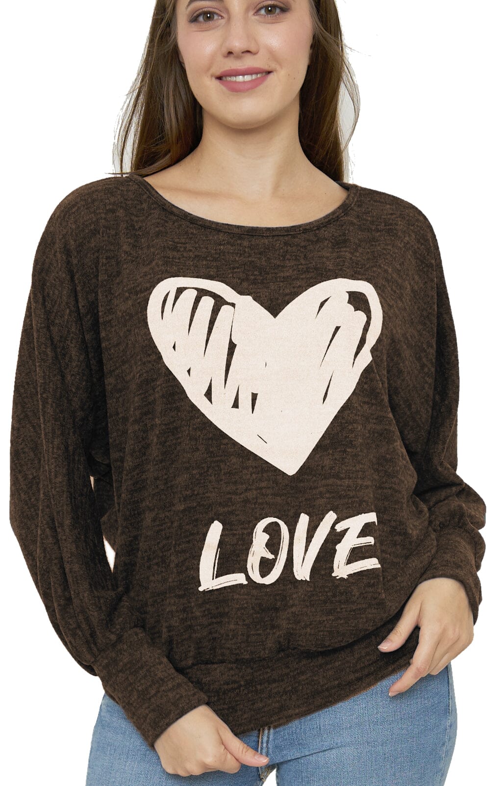 Sweat-Pull Style Oversize imprimé Coeur sweat-pull