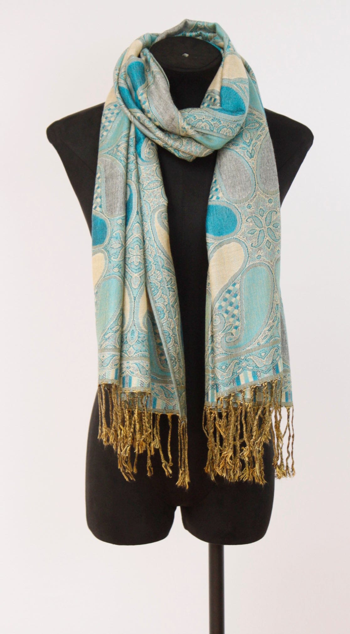 Echarpe Paisley Turquoise foulard 