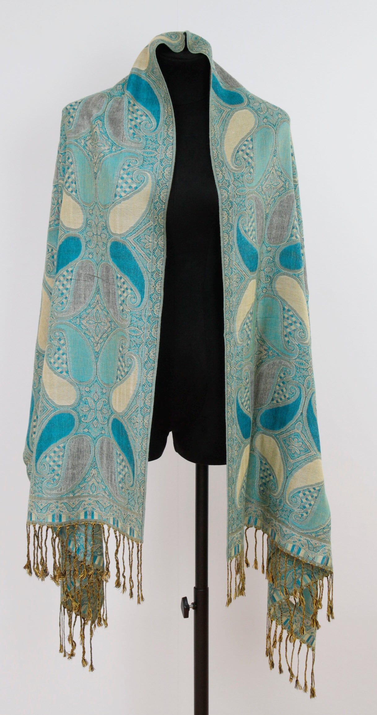 Echarpe Paisley Turquoise foulard 